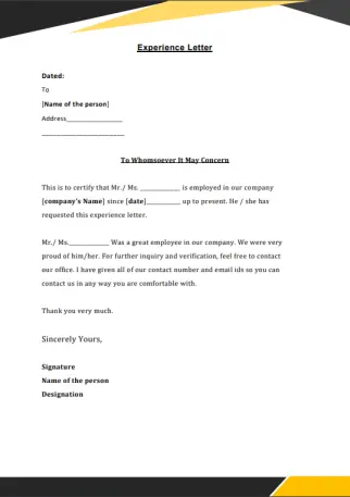 Employee Experience Letter 14