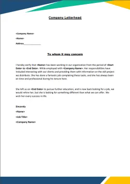 Experience Letter for Project Manager 21