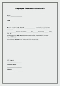 Relieving and Experience Letter Format 12