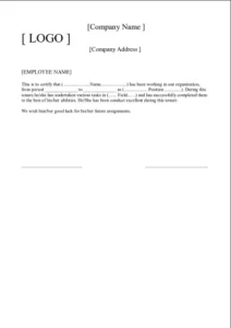 Sample Experience letter 5