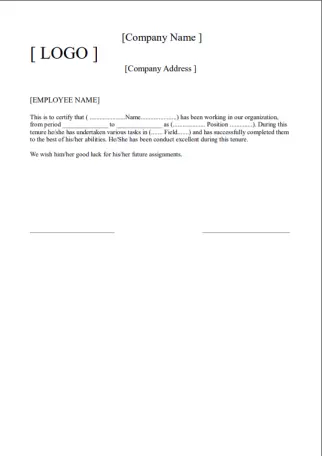 Sample Experience letter 5