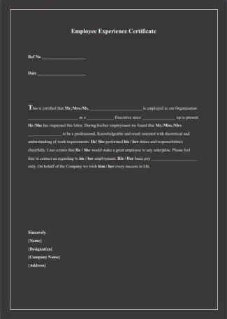 company work experience letter 10