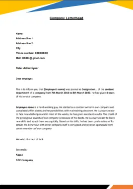 experience letter for content writer 23