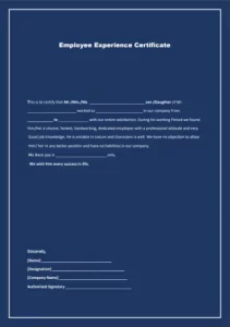 work experience certificate template 9