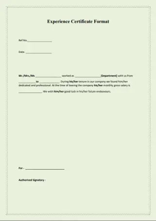 work experience letter format 8