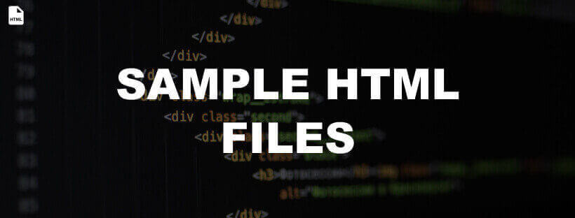 Sample HTML Files
