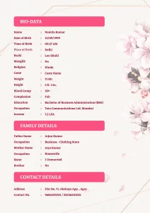 Biodata Format For Marriage 11