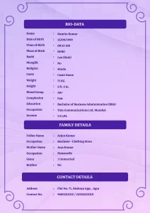 Biodata Format For Marriage 17