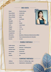 Biodata Format For Marriage - Learning Container