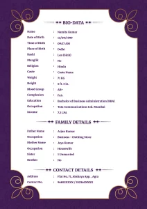 Biodata Format For Marriage 21