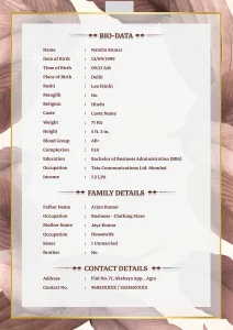 Biodata Format For Marriage 22