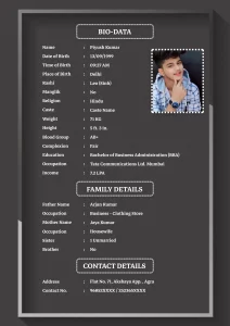 Biodata Format For Marriage 23