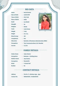 Download Biodata Format For Marriage [Boy & Girl]