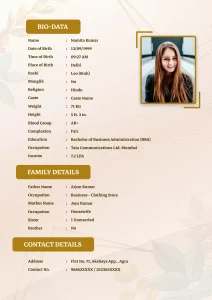 Biodata Format For Marriage 3