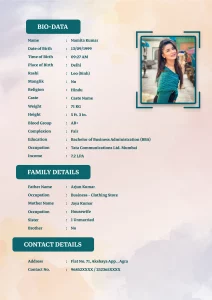 Biodata Format For Marriage 4