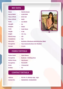 Biodata Format For Marriage 7