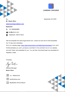 163-Indian Letter head design format word