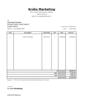 GST Invoice Format 2