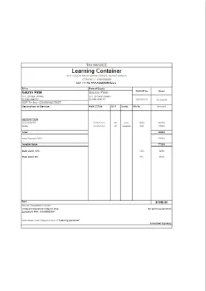 GST Invoice Format No 5