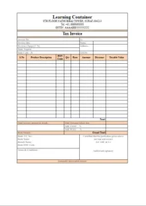 GST Invoice Format No 7