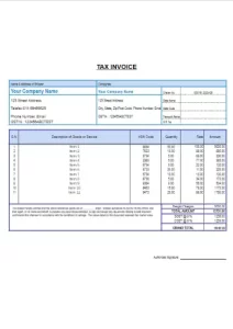 commercial invoice template 18