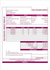 standard invoice template 41