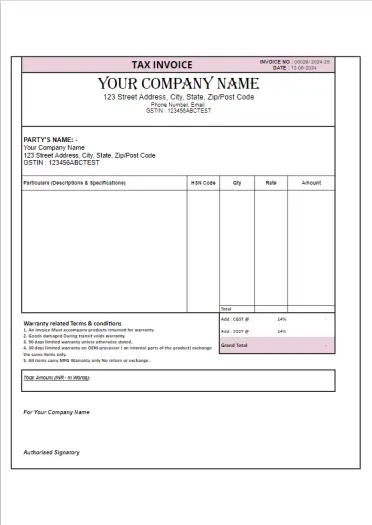 tax invoice template 28