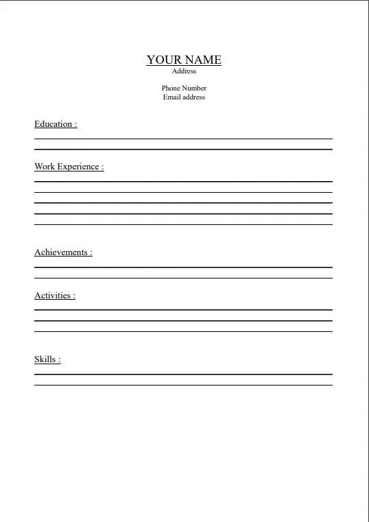 Sample BIO DATA 2 Download